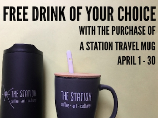 Free drink with travel mug